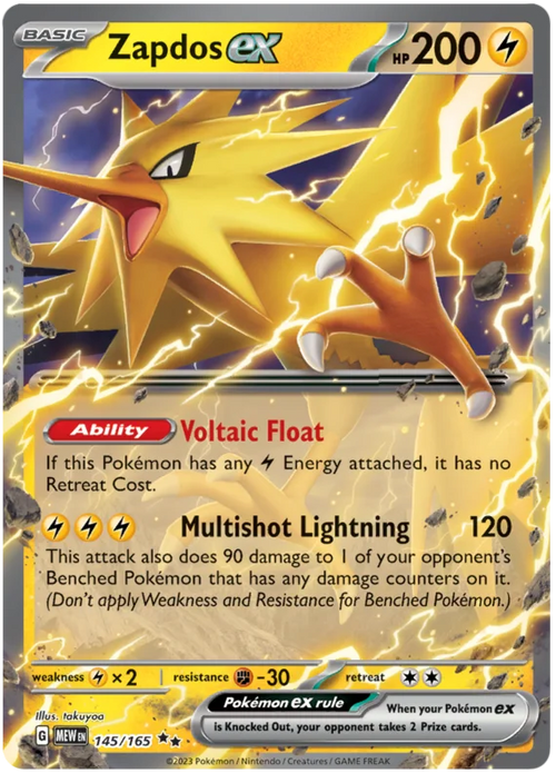 Zapdos ex - Double Rare - 145/165 - Pokemon 151 (English) - PokeRand