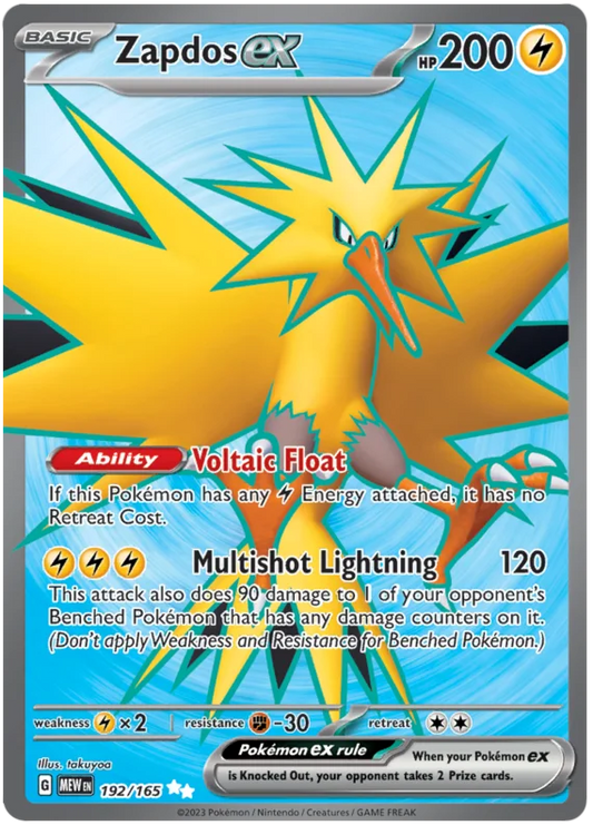 Zapdos ex - Ultra Rare - 192/165 - Pokemon 151 (English) - PokeRand