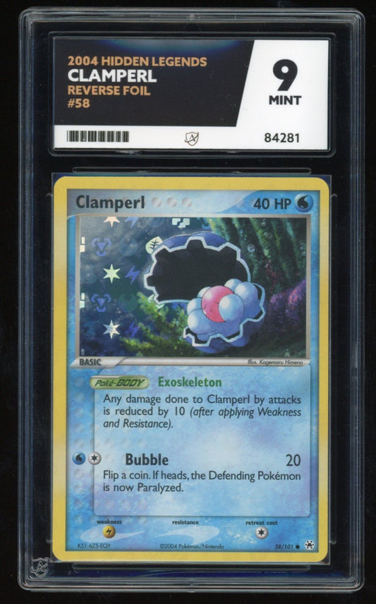 Clamperl - Reverse Foil - 58/101 - Hidden Legends - ACE 9