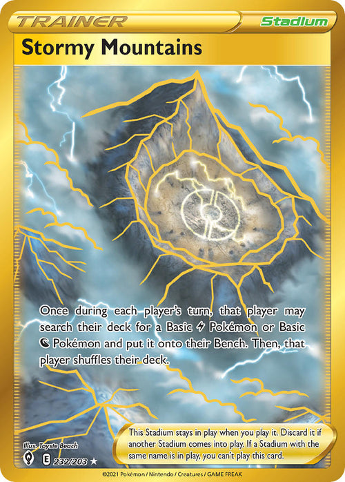 (232/203) Stormy Mountains - Gold Card - Evolving Skies