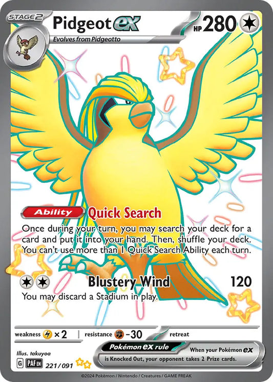 Pidgeot ex (221/091) Full Art Paldean Fates - PokeRand