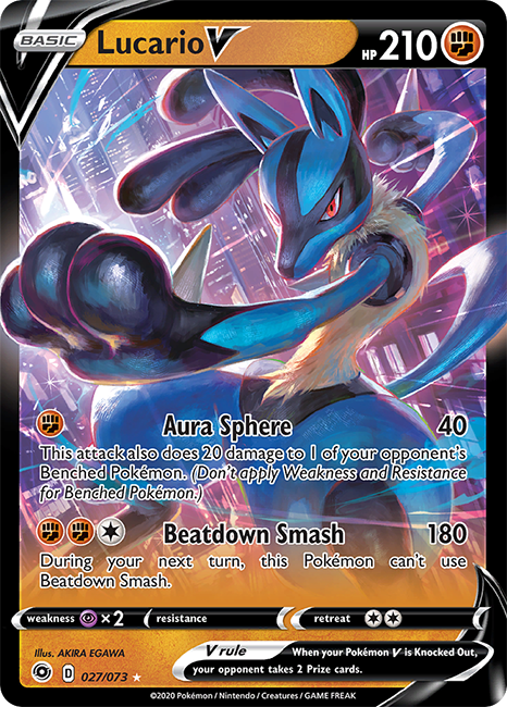 Lucario V (027/073) - Champion's Path - PokeRand