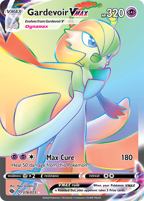 Gardevoir Vmax Rainbow Secret Rare (076/073) - Champion's Path - PokeRand