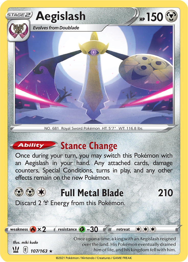 (107/163) Aegislash - Holo - Battle Styles - PokeRand