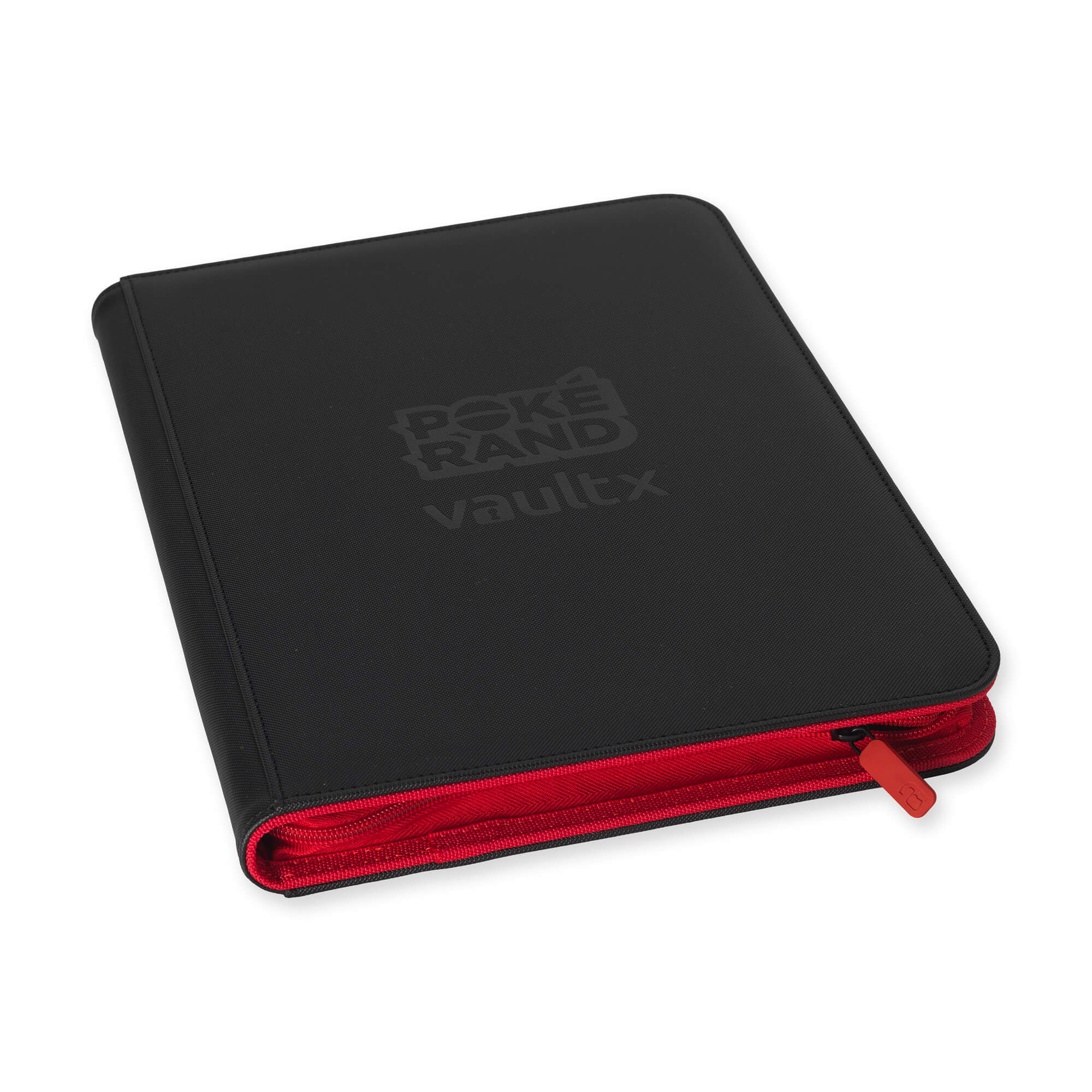 PokeRand Exclusive Vault X Premium eXo-Tec® 9 Pocket Zip Binder (Black & Red) - PokeRand