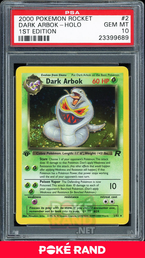 Dark Arbok 1st Edition - PSA 10 - Team Rocket - PokeRand