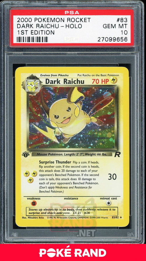 Dark Raichu 1st Edition - PSA 10 - Team Rocket - PokeRand