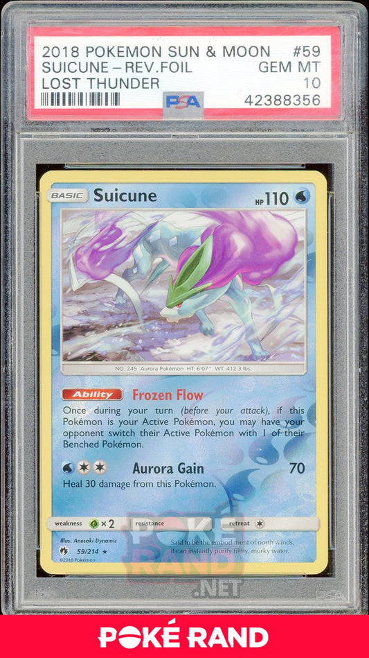 Suicune Reverse (#59) PSA 10 - Lost Thunder - PokeRand