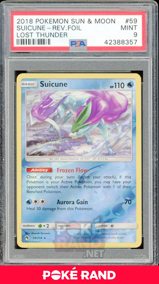 Suicune Reverse (#59) PSA 9 - Lost Thunder - PokeRand