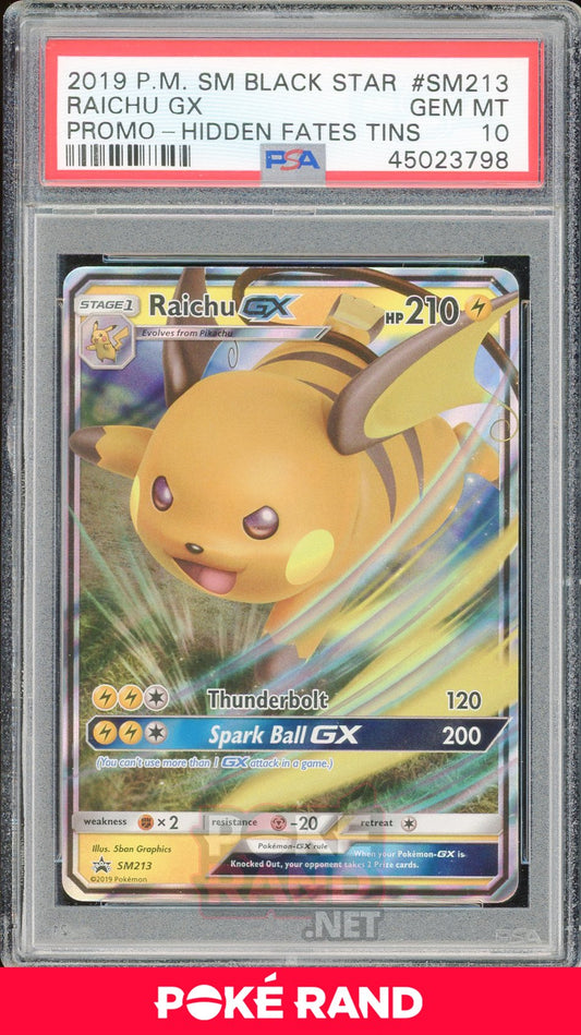 Raichu GX (#SM213) PSA 10 - Hidden Fates - PokeRand