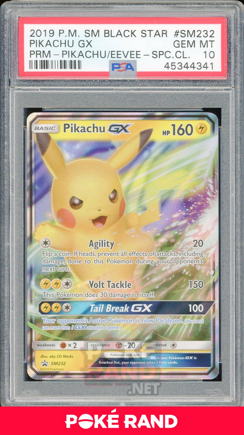 Pikachu GX (#SM232) PSA 10 - Black Star Promo - PokeRand