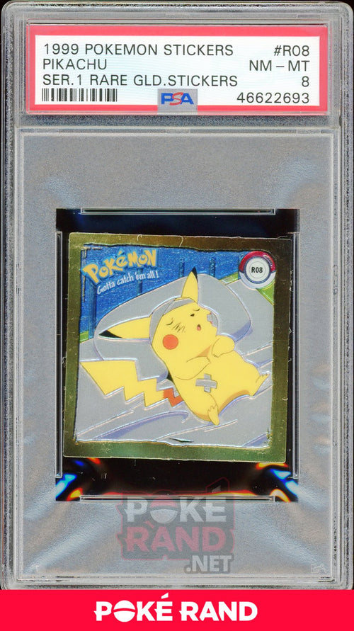 Pikachu R08 PSA 8 - Sticker - PokeRand