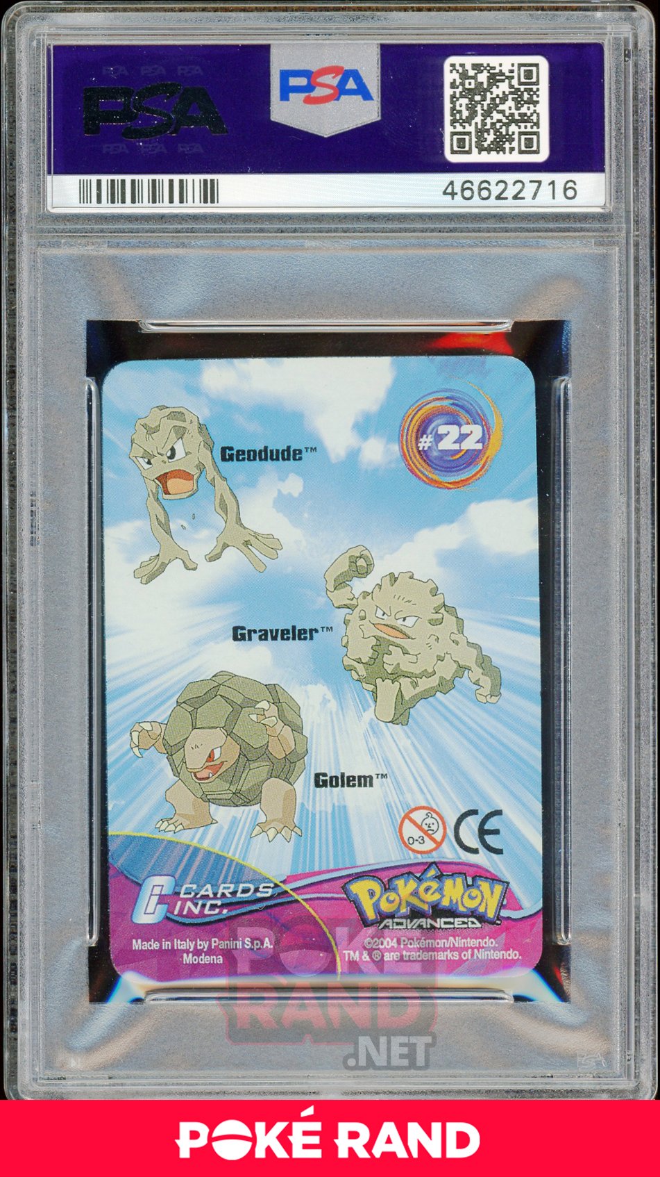 GEODUDE/GRVLR/GOLEM PSA 9 - Advanced Action - PokeRand