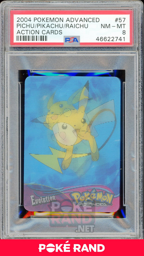 PICHU/PIKACHU/RAICHU PSA 8 - Advanced Action - PokeRand