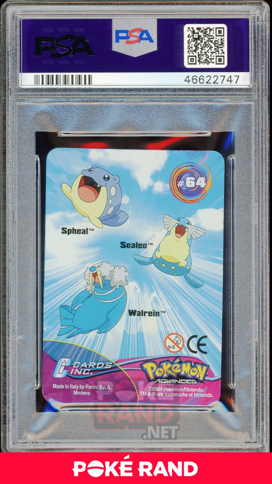 SPHEAL/SEALEO/WLRN. PSA 9 - Advanced Action - PokeRand