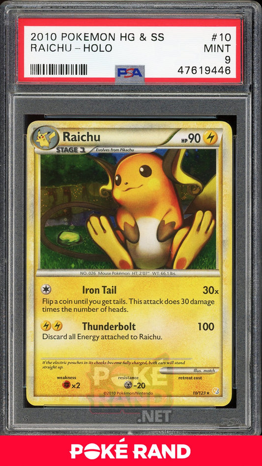 Raichu Holo (PSA 9) - Heartgold & Soulsilver #10