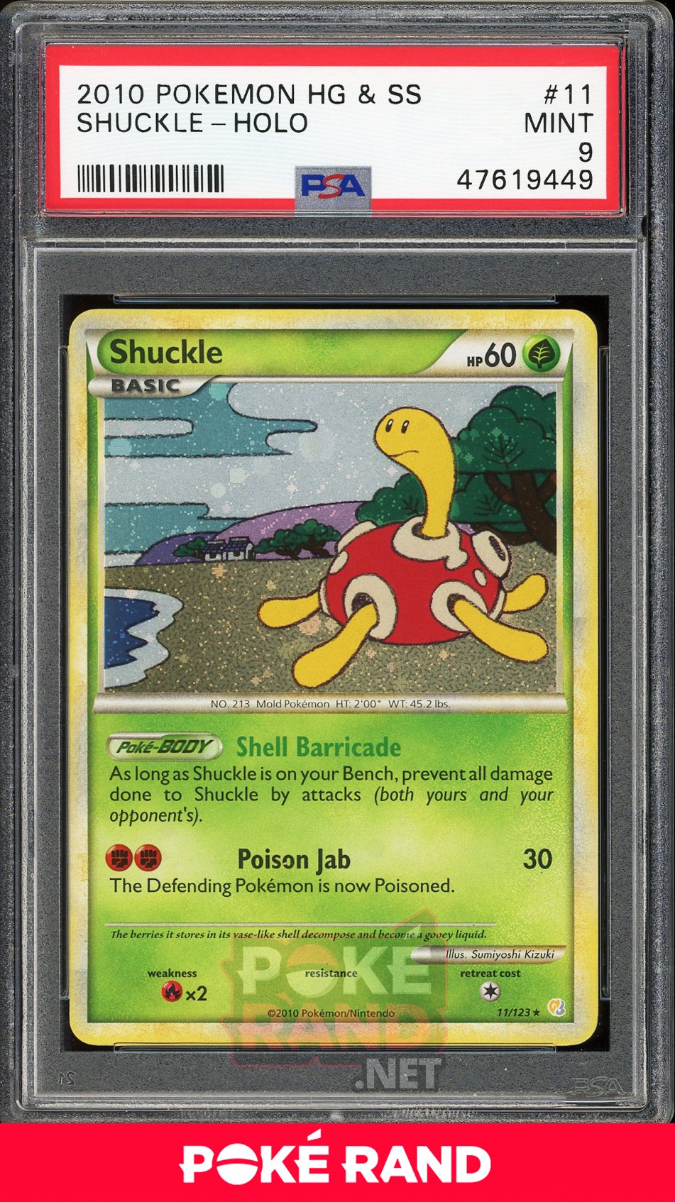 Shuckle Holo (PSA 9) - Heartgold & Soulsilver #11