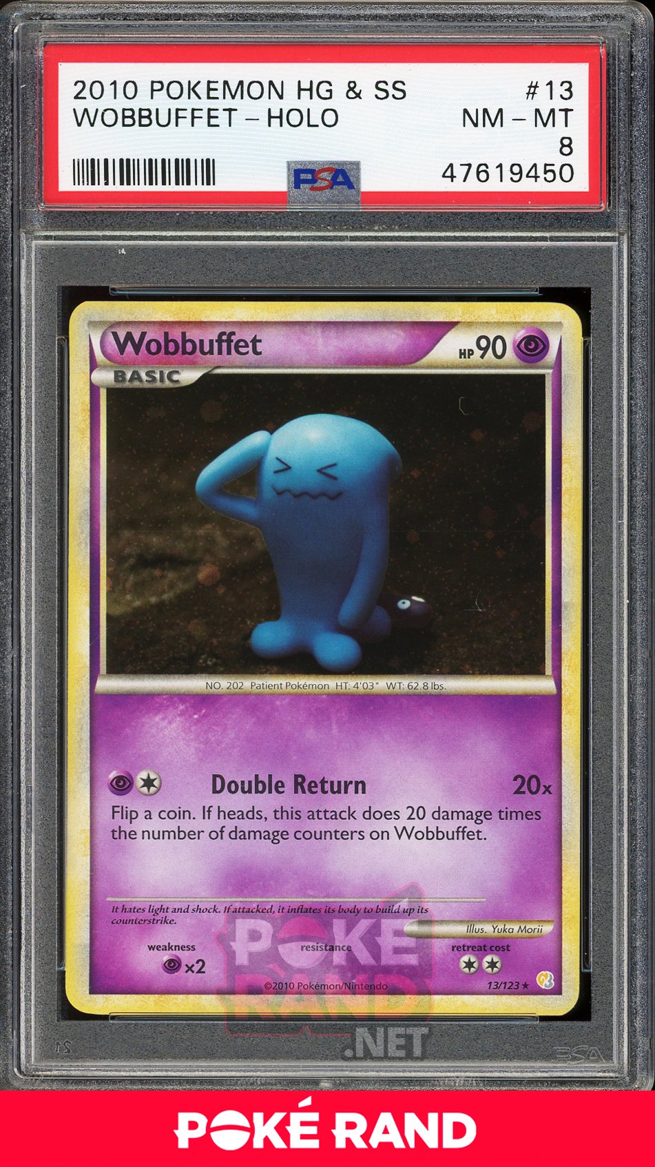 Wobbuffet Holo (PSA 8) - Heartgold & Soulsilver #13