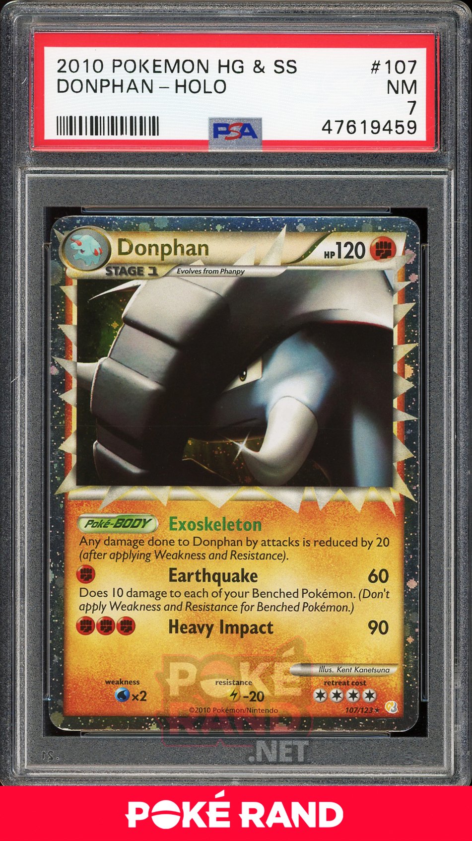 Donphan Holo (PSA 7) - Heartgold & Soulsilver #107