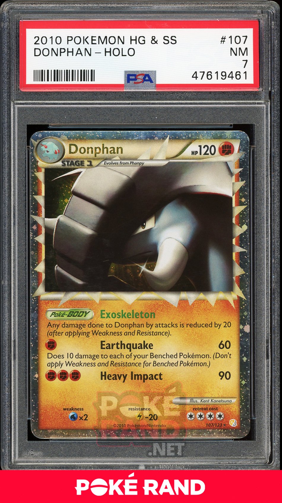 Donphan Holo (PSA 7) - Heartgold & Soulsilver #107