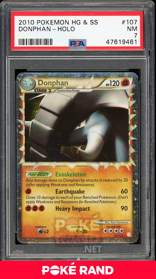 Donphan Holo (PSA 7) - Heartgold & Soulsilver #107