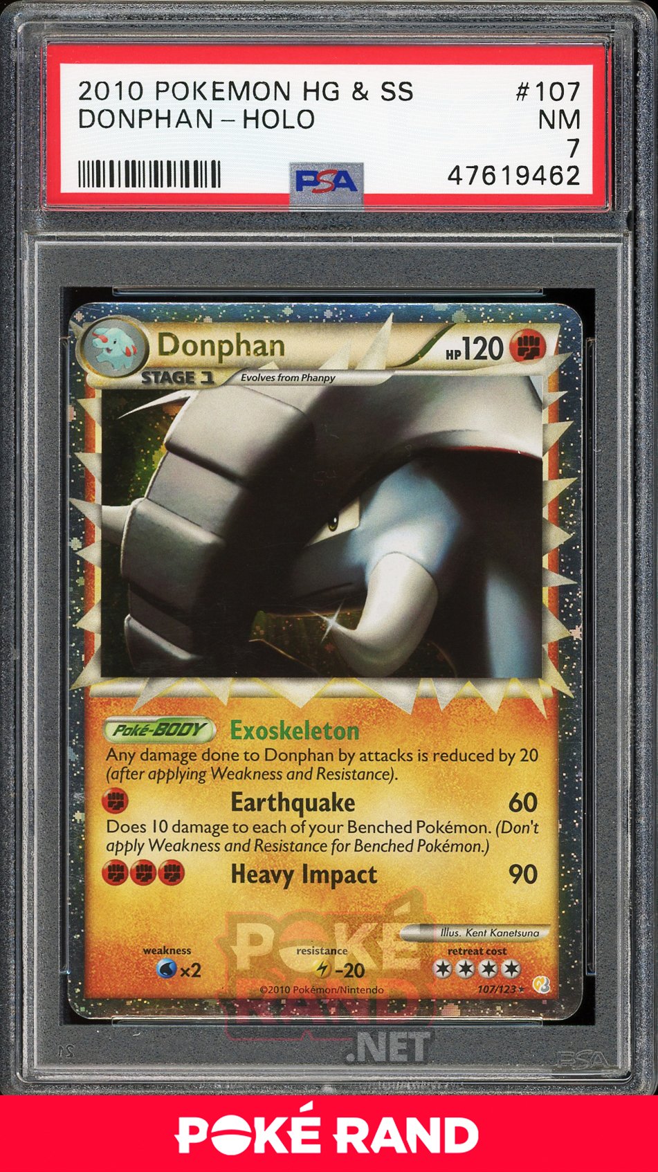 Donphan Holo (PSA 7) - Heartgold & Soulsilver #107