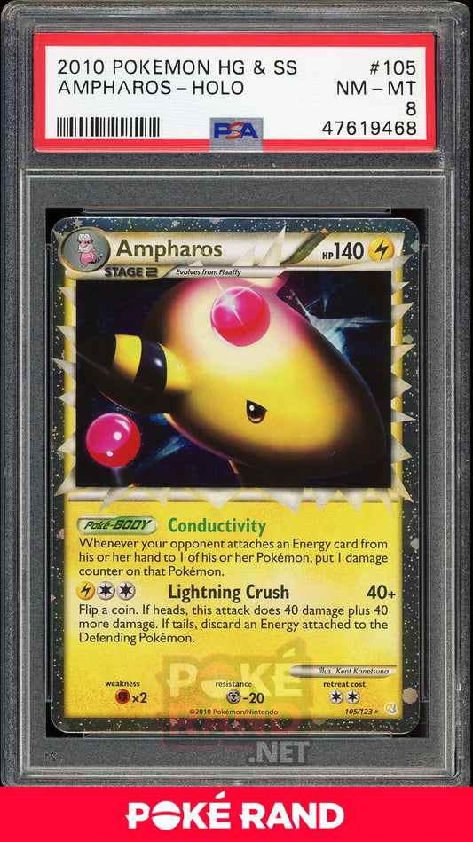 Ampharos Holo (PSA 8) - Heartgold & Soulsilver #105