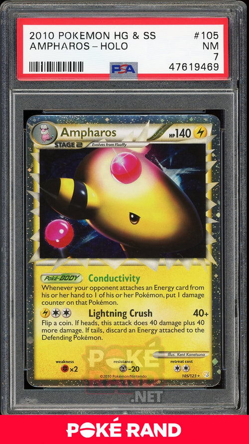 Ampharos Holo (PSA 7) - Heartgold & Soulsilver #105