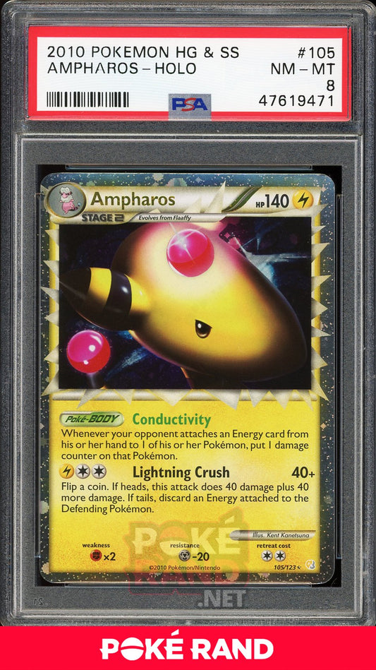 Ampharos Holo (PSA 8) - Heartgold & Soulsilver #105