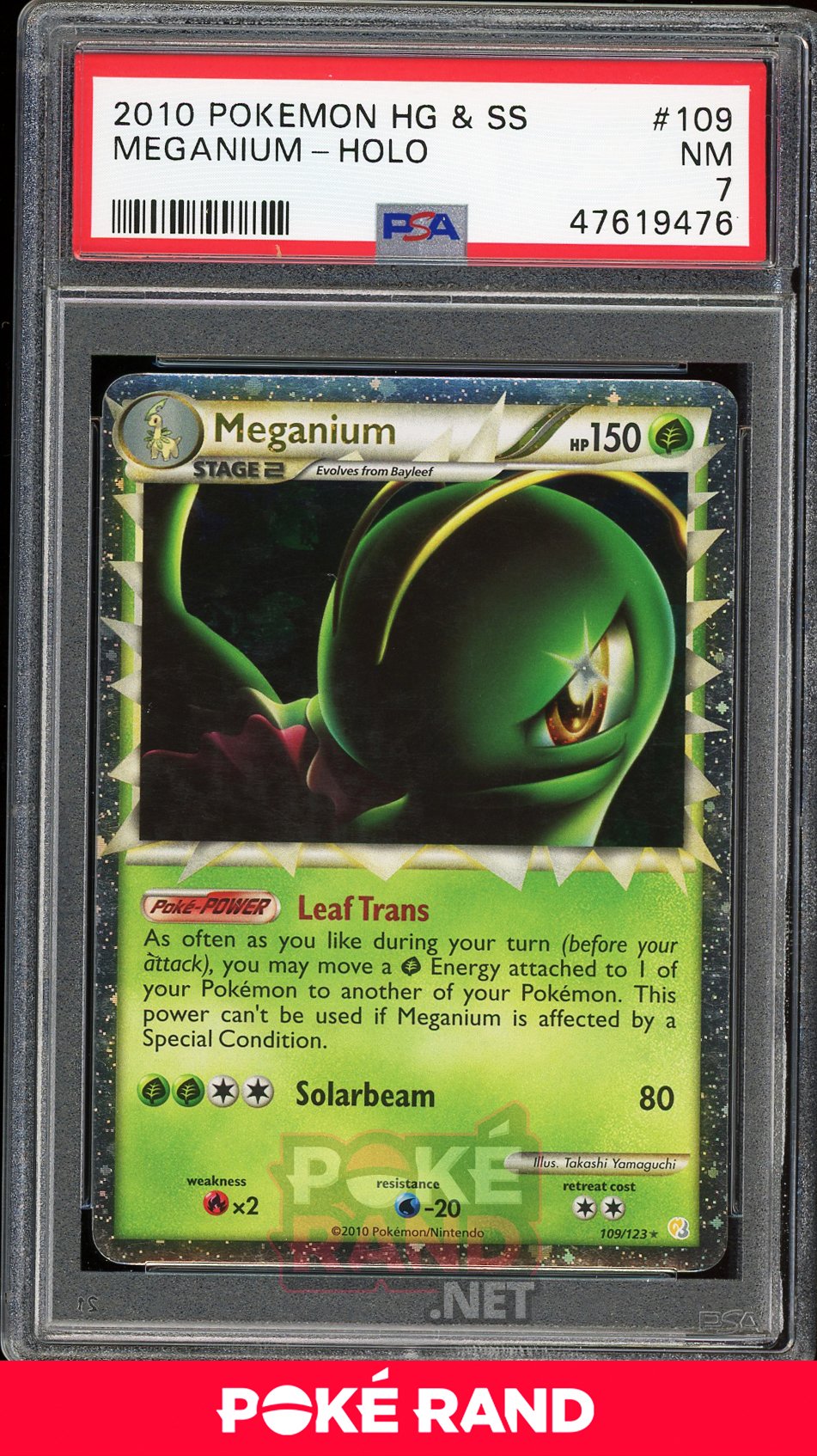 Meganium Holo (PSA 7) - Heartgold & Soulsilver #109