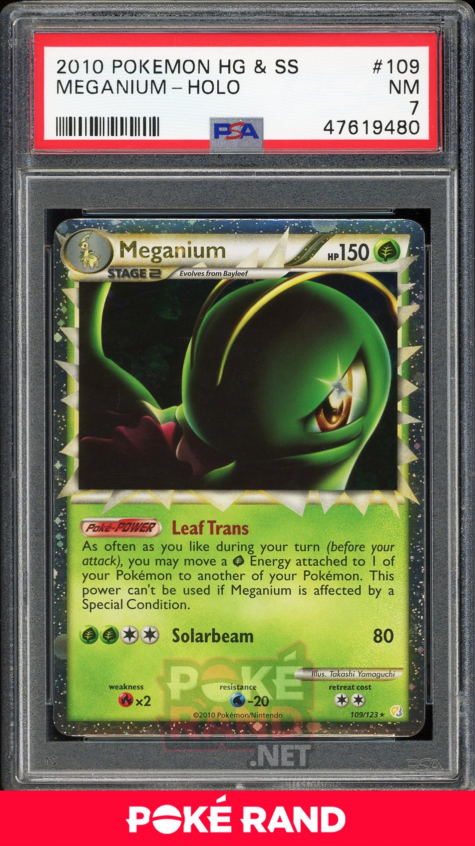 Meganium Holo (PSA 7) - Heartgold & Soulsilver #109