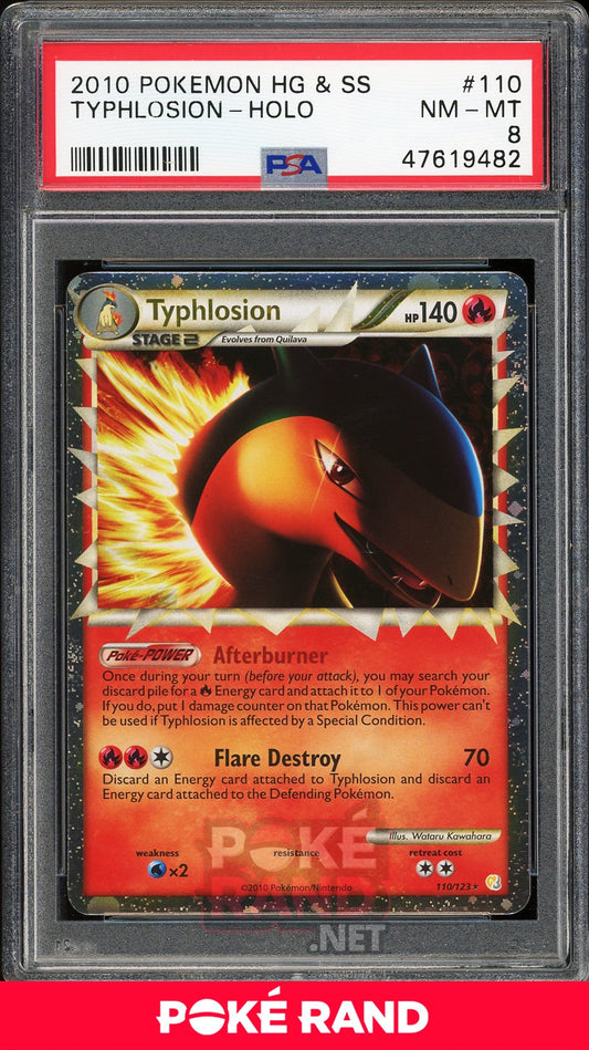 Typhlosion Holo (PSA 8) - Heartgold & Soulsilver #110