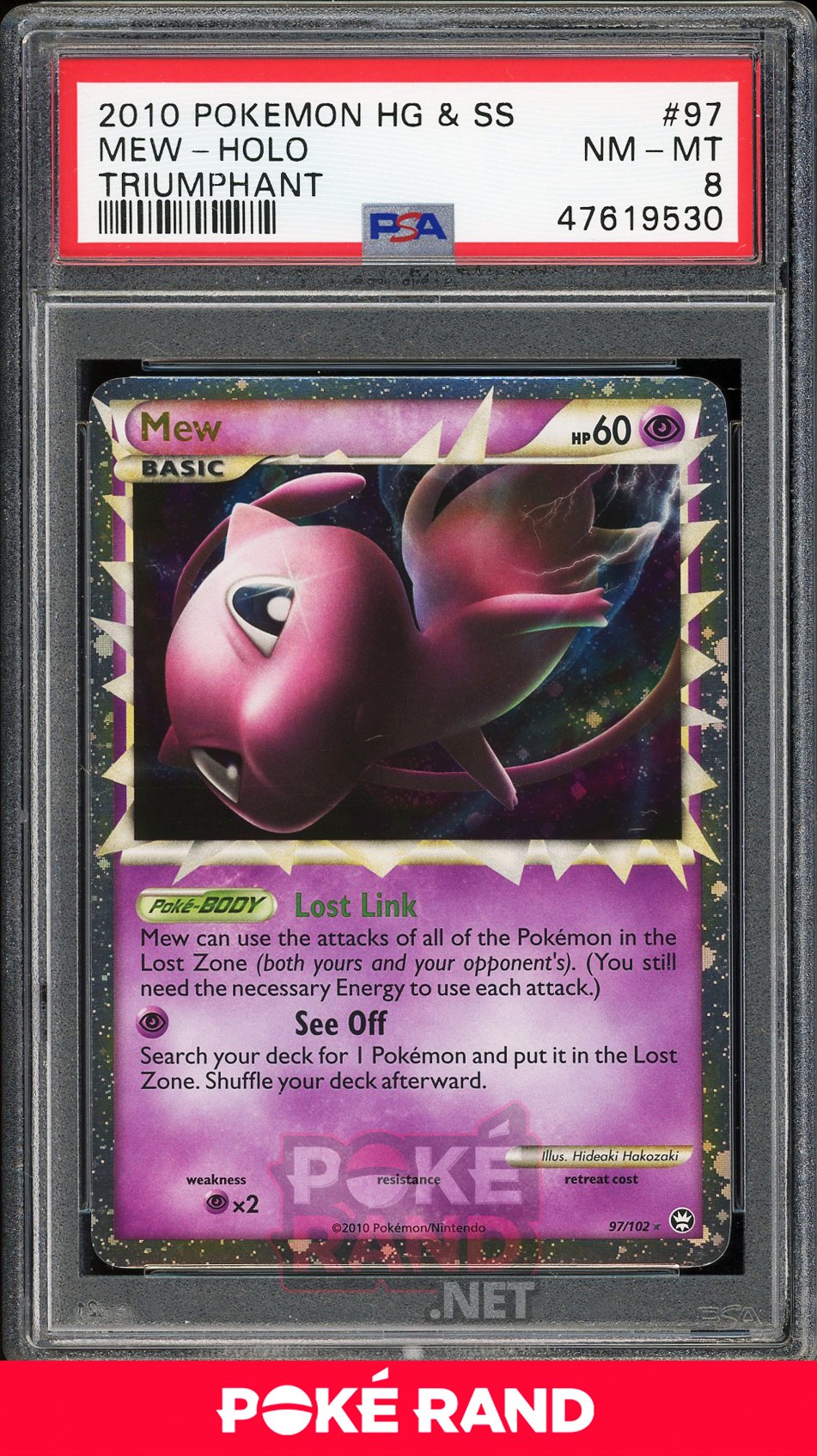 Mew Holo (PSA 8) - Triumphant #97