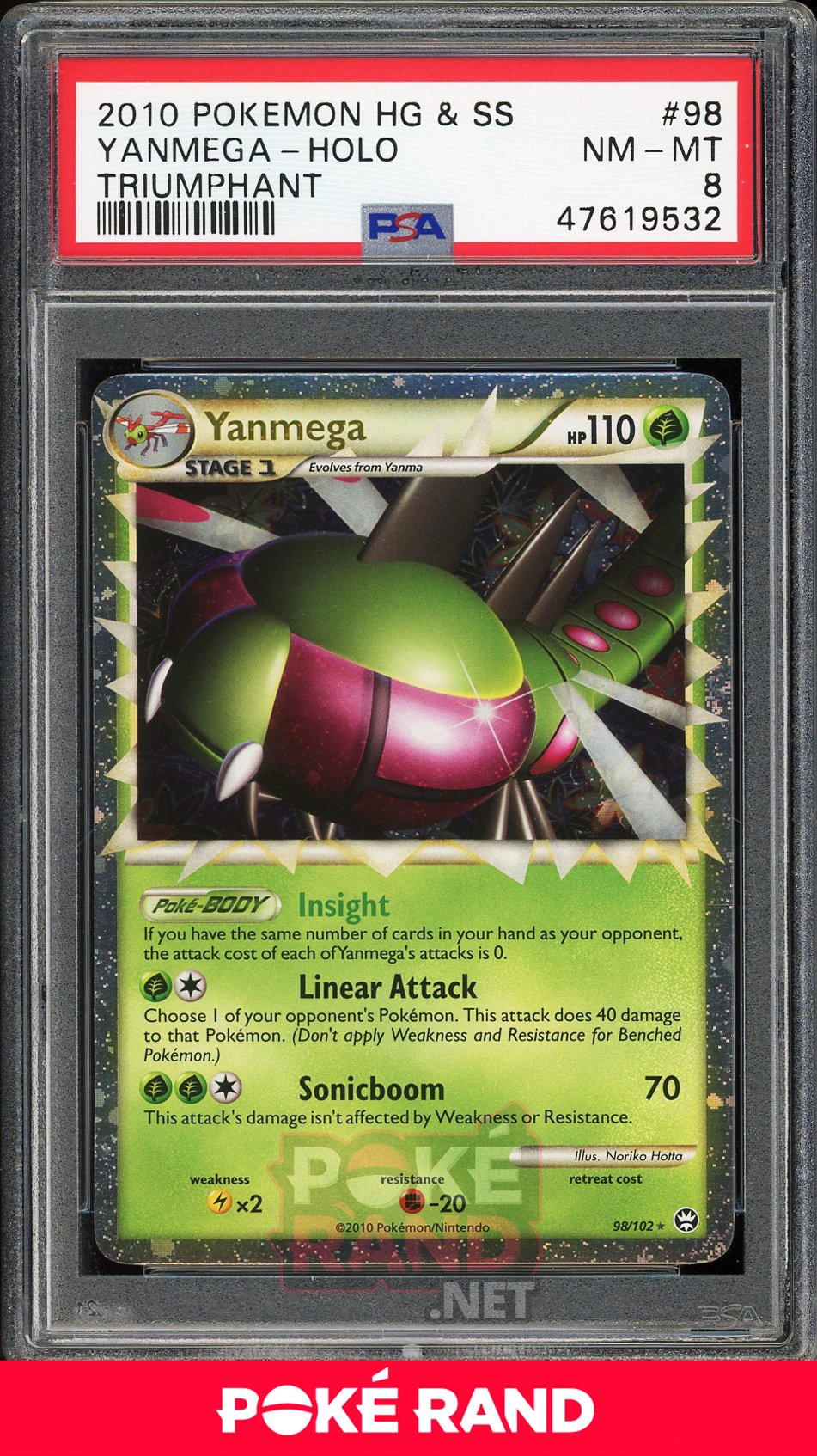 Yanmega Holo (PSA 8) - Triumphant #98