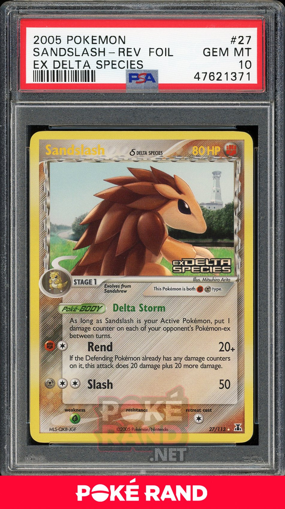 Sandslash Reverse Foil  (PSA 10) - EX Delta Species #27