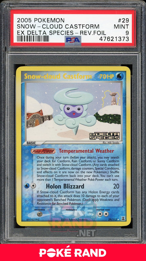 Snow Cloud Castform Reverse Foil (PSA 9) - EX Delta Species #29