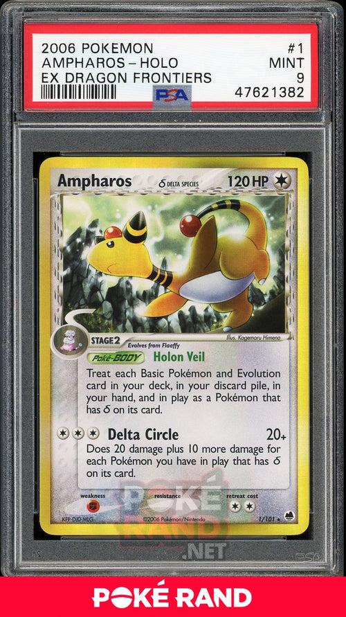 Ampharos Holo (PSA 9) - EX Dragono Frontiers #1