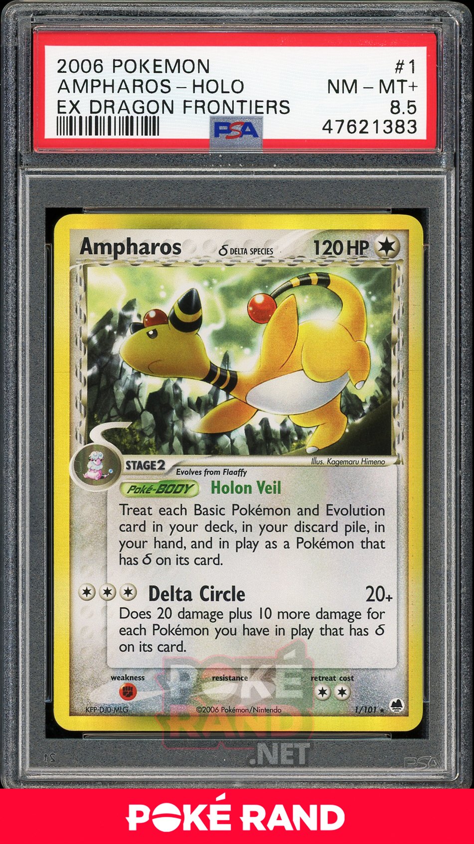 Ampharos Holo (PSA 8.5) - EX Dragono Frontiers #1