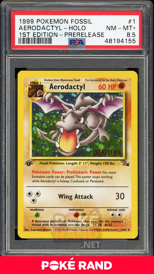 Aerodactyl Holo 1st Edition Prerelease (PSA 8.5) - Fossil #1