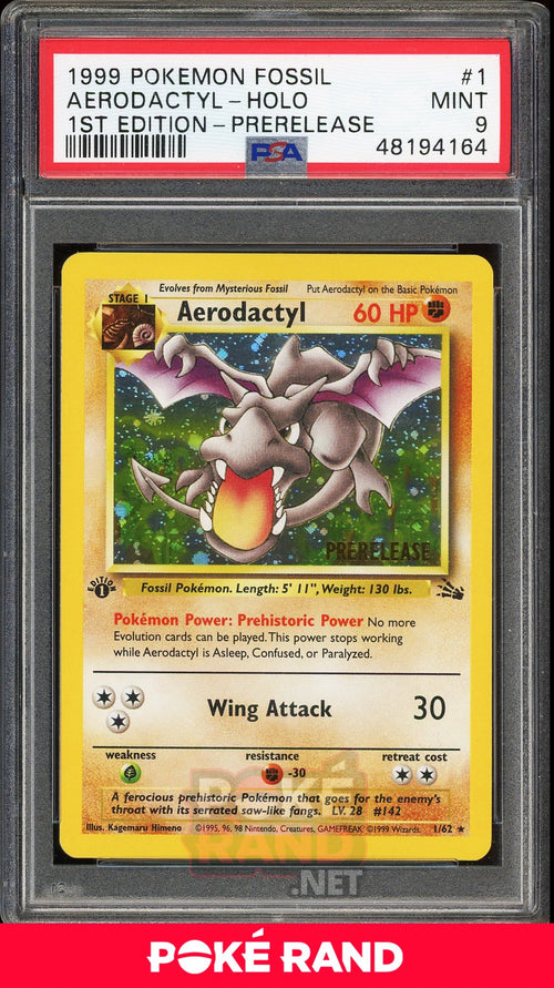 Aerodactyl Holo 1st Edition Prerelease (PSA 9) - Fossil #1