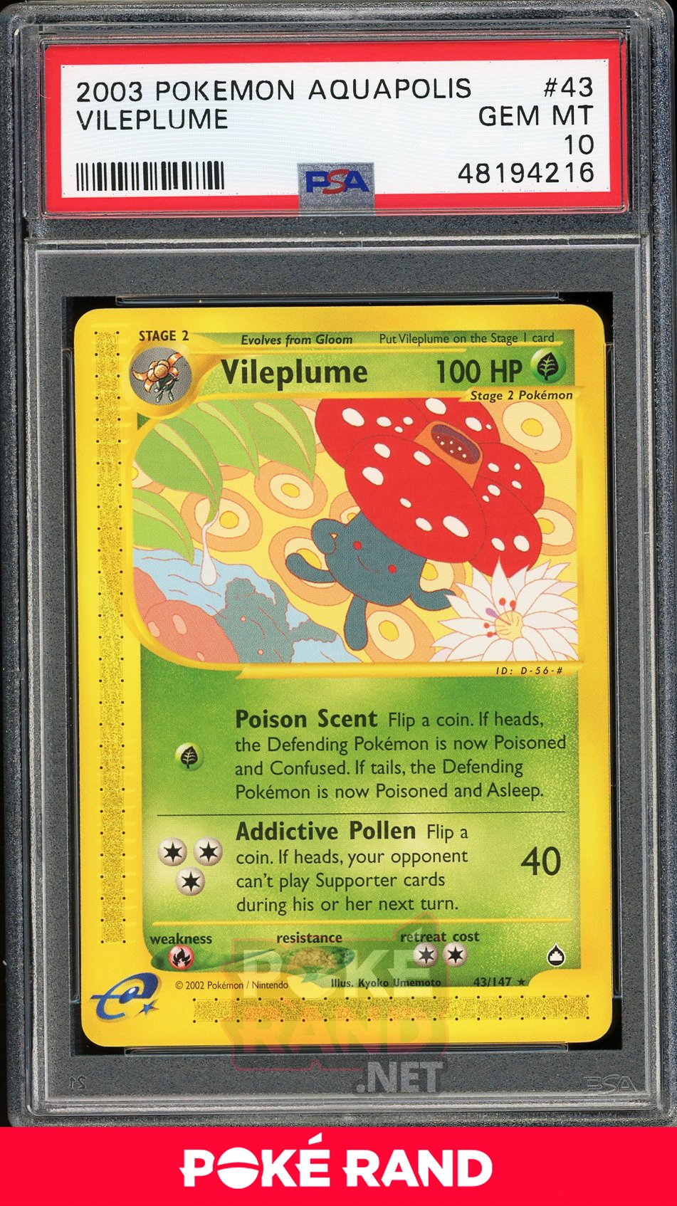 Vileplume (PSA 10) - Aquapolis #43