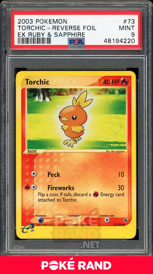 Torchic Reverse Foil (PSA 9) - EX Ruby & Sapphire #73