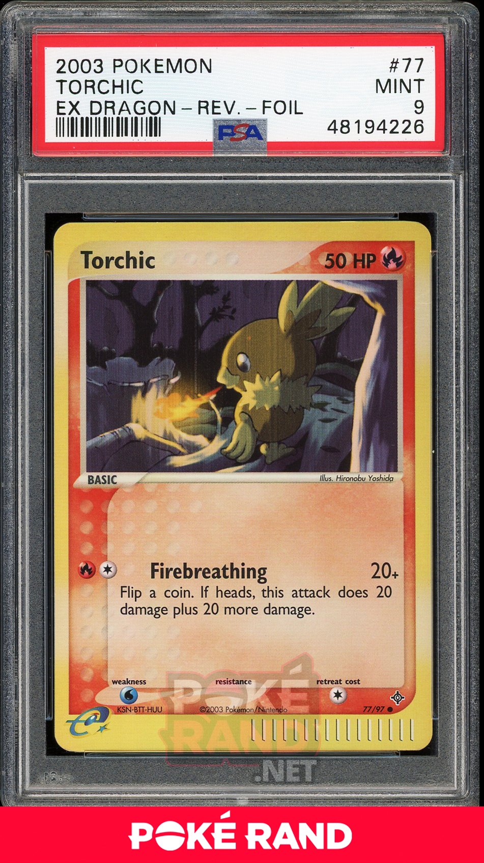 Torchic Reverse Foil (PSA 9) - EX Dragon #77