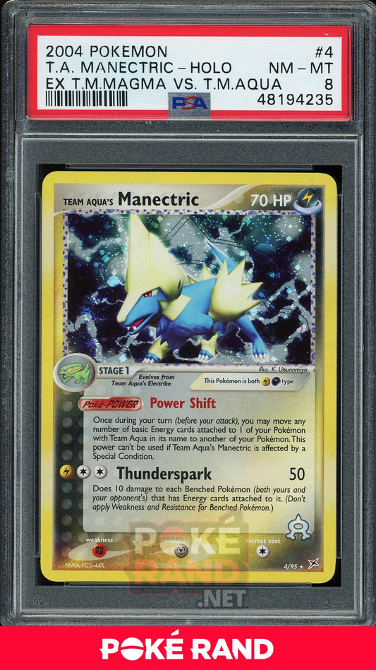 Team Aqua's Manectric Holo (PSA 8) - EX Team Magma vs Team Aqua #4