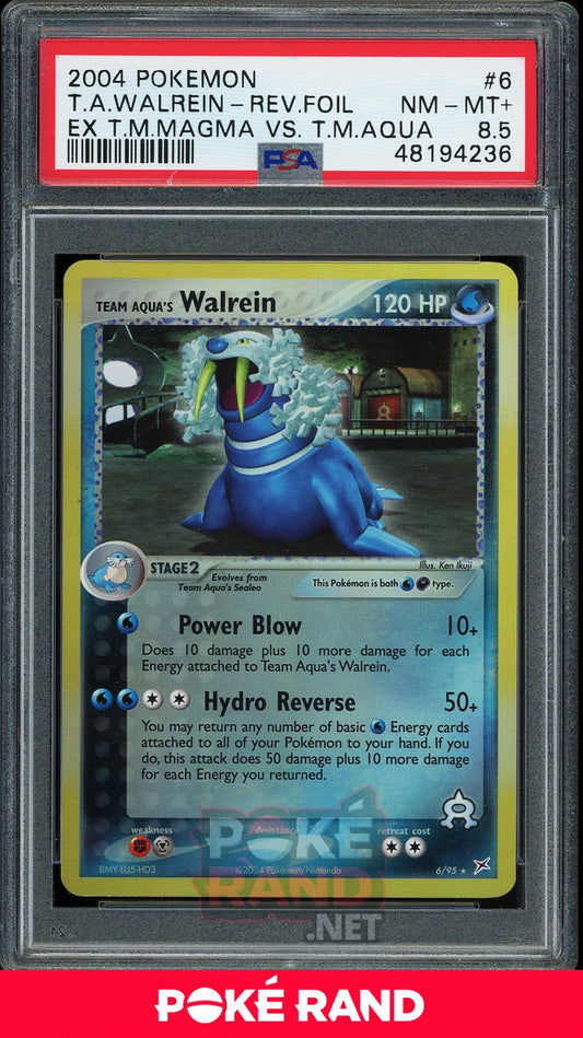 Team Aqua's Walrein Reverse Foil (PSA 8.5) - EX Team Magma vs Team Aqua #6