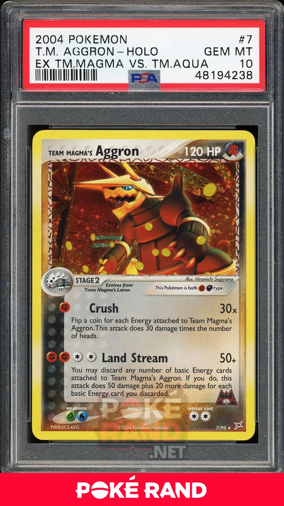 Team Magma's Aggron Holo (PSA 10) - EX Team Magma vs Team Aqua #7