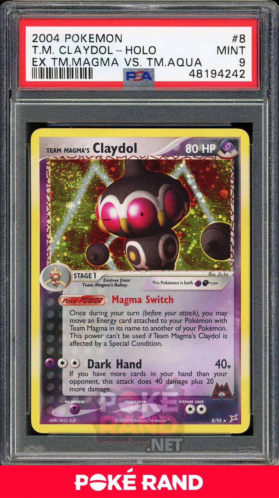 Team Magma's Claydol Holo (PSA 9) - EX Team Magma vs Team Aqua #8