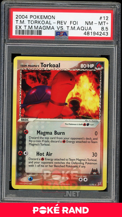 Team Magma's Torkoal Reverse Foil (PSA 8.5) - EX Team Magma vs Team Aqua #12