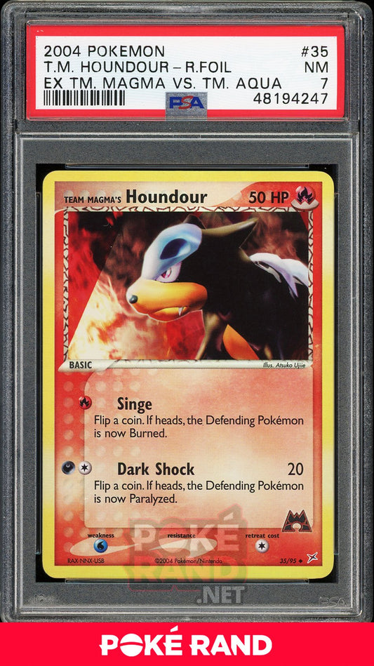 Team Magma's Houndour Reverse Foil (PSA 7) - EX Team Magma vs Team Aqua #35