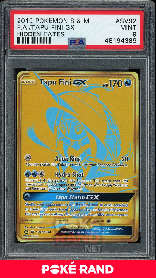 Tapu Fini GX Full Art (PSA 9) - Hidden Fates  SV92